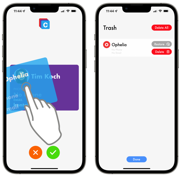 Cinder app screenshots