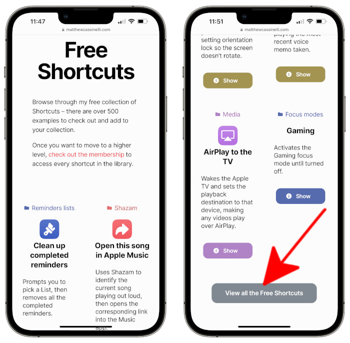 Shortcut Library screenshots