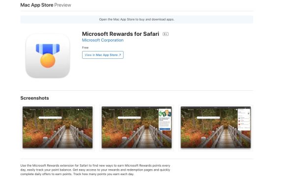 Microsoft Rewards for Safari released