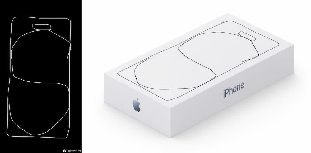 Hand-drawn draft of iPhone 15 Pro packaging box leaked online