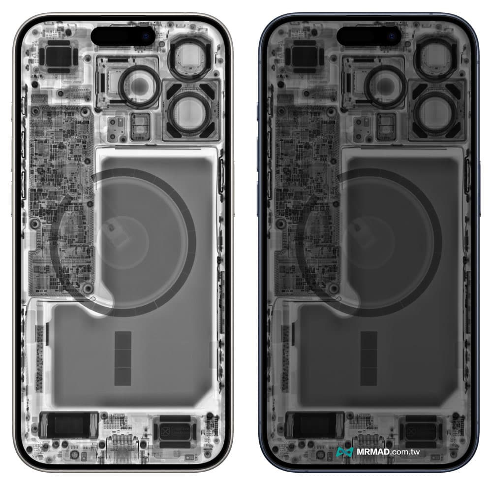 iPhone 15 Pro parts tablecloth X-ray perspective 1