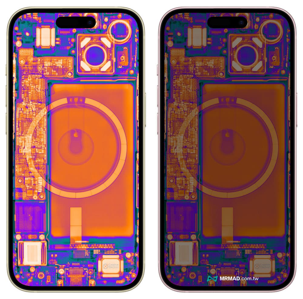 iPhone 15 parts tablecloth X-ray perspective 1