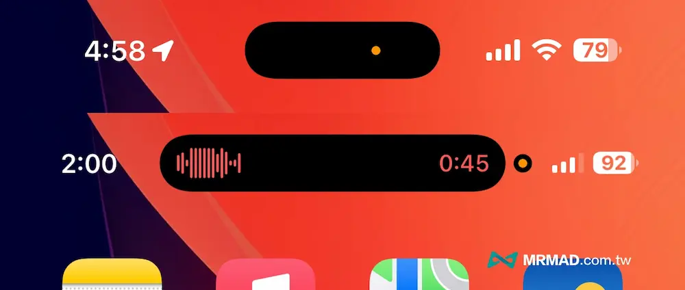 Analysis of iPhone orange, green and blue indicator highlights function