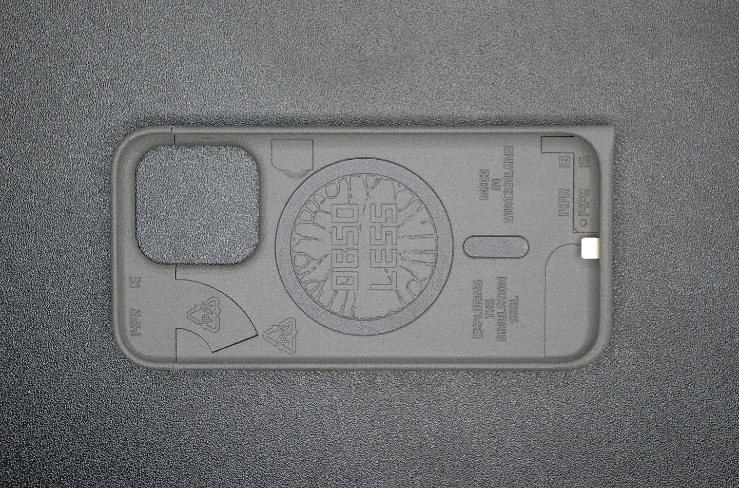 The inside of Ken Pillonel's Lightning to USB-C iPhone case.