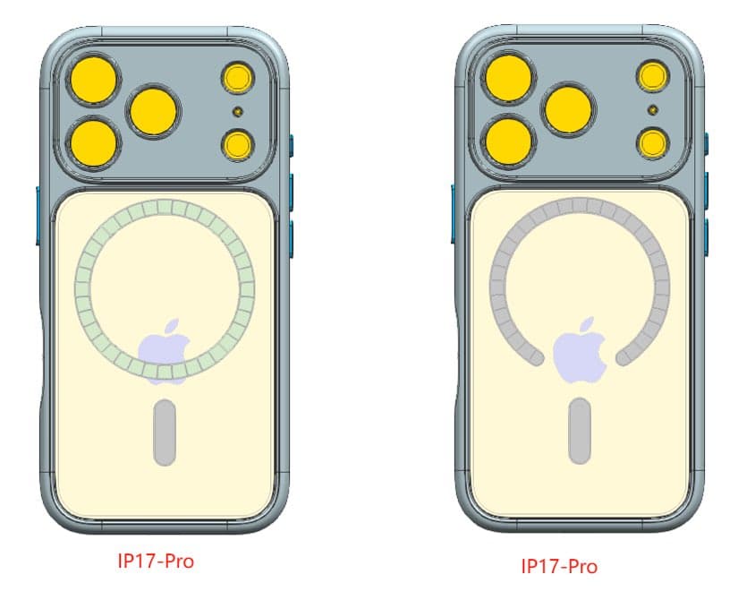 CAD design drawing confirms Apple logo readjusts from iPhone 17 Pro