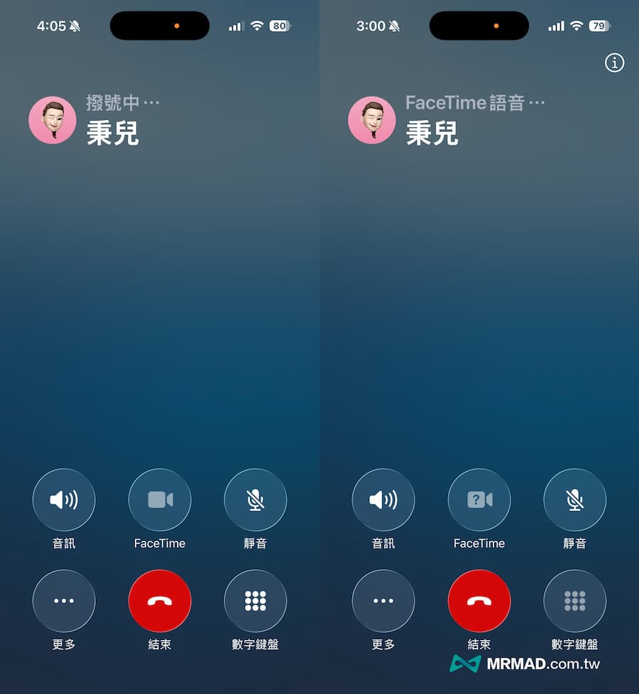 How to tell whether the iPhone is making a pay call or FaceTime