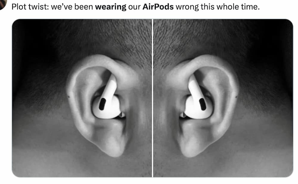 Are AirPods really more stable when worn backwards (with the headphone stem facing up)?