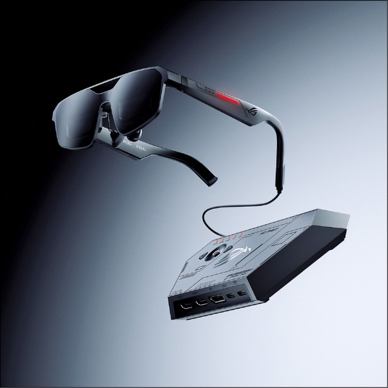 ASUS ROG XREAL R1 glasses are expected to be available for pre-order in Taiwan on May 21. The early bird discount price on the Tsk Tsk platform is 25,990 yuan, and comes with a ROG Control Dock base. (Courtesy of ASUS)