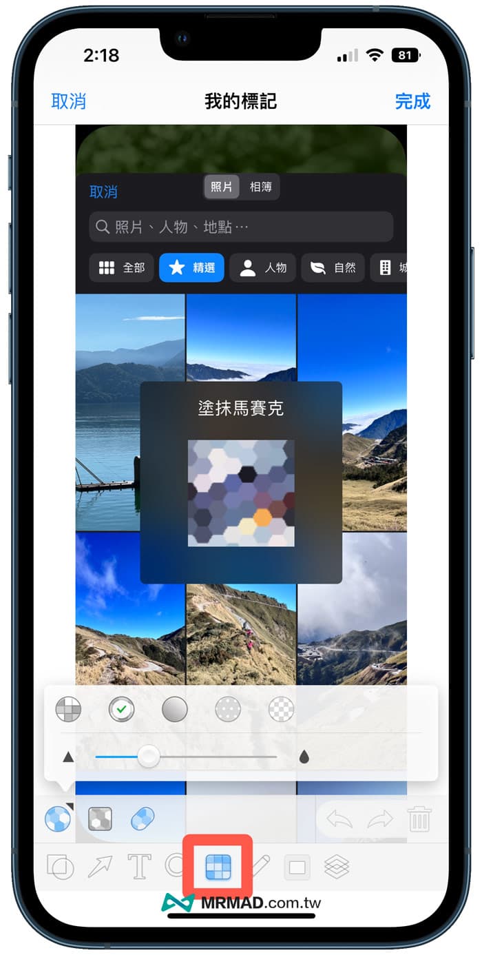 Method 3 for mosaic iPhone photos: Use photo editing APP tools 2