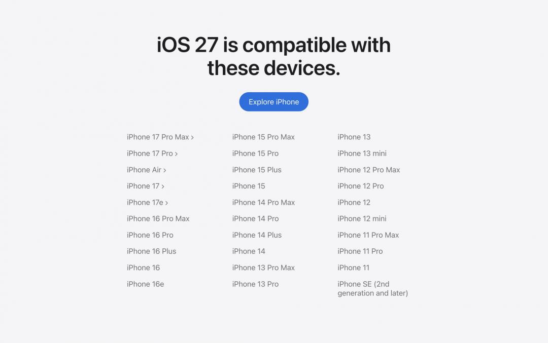 Apple releases a large number of iPads, Macs, and Apple Watches, and the latest system support list is released
