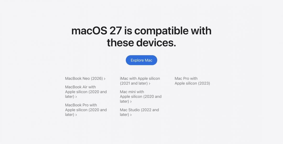 Apple releases a large number of iPads, Macs, and Apple Watches, and the latest system support list is released