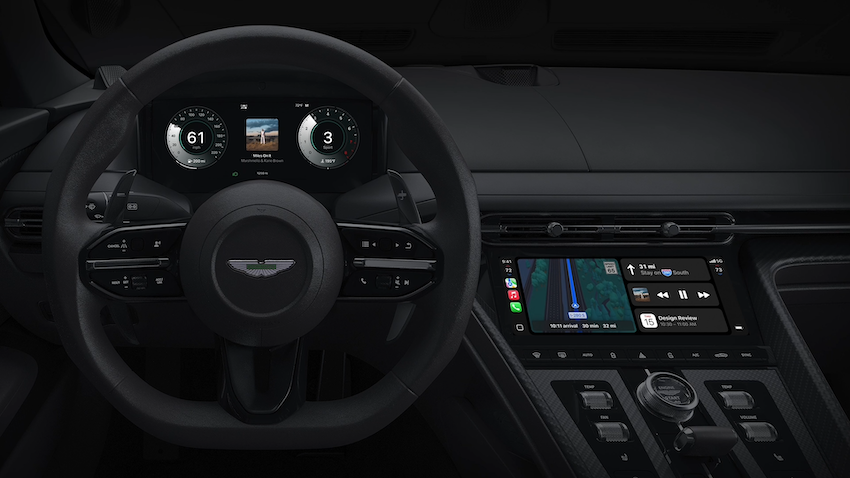 Aston Martin becomes the first car manufacturer to adopt Apple CarPlay Ultra. (Image source: Apple)