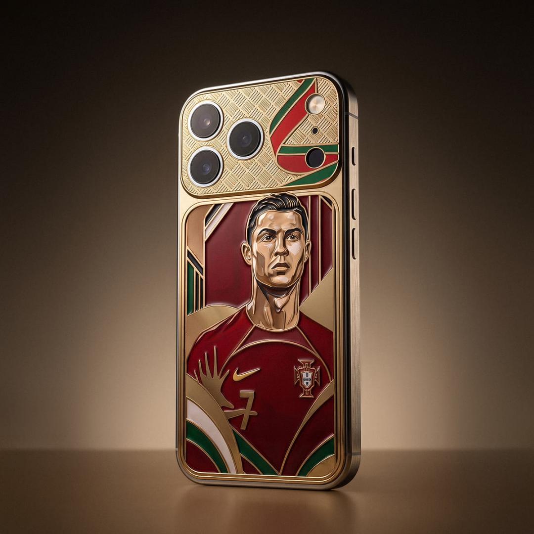 Customized iPhone 17 Pro with the theme of legendary football star Cristiano Ronaldo. (Photo/Caviar)