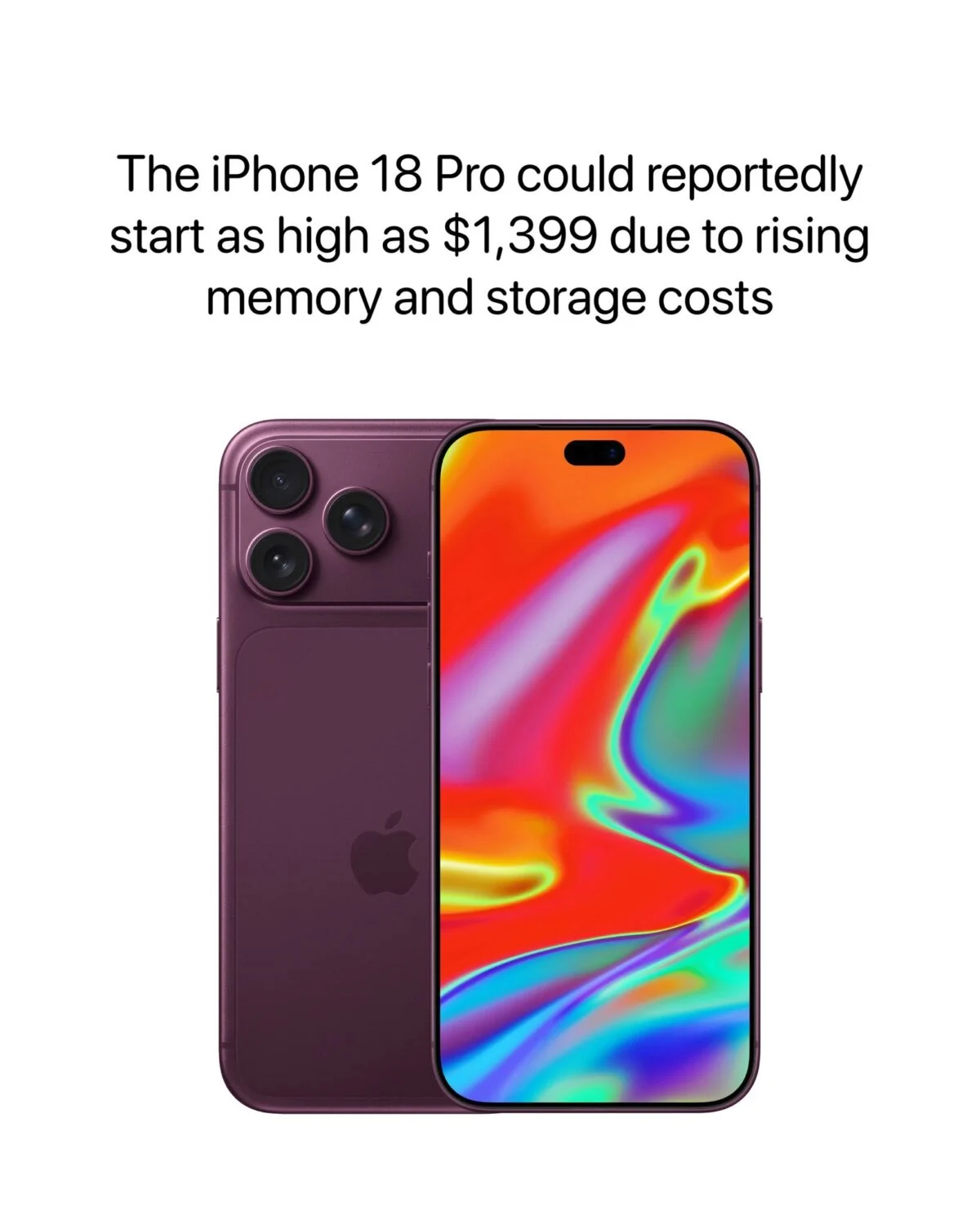 The cost of iPhone 18 Pro Max is approximately 136,000 yen - a significant increase compared to the current price