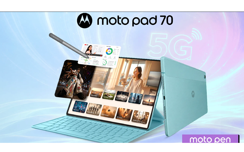 Featuring a 6.49mm thin and light 5G body and a large 10200mAh battery, Motorola Moto Pad 70 is officially released!