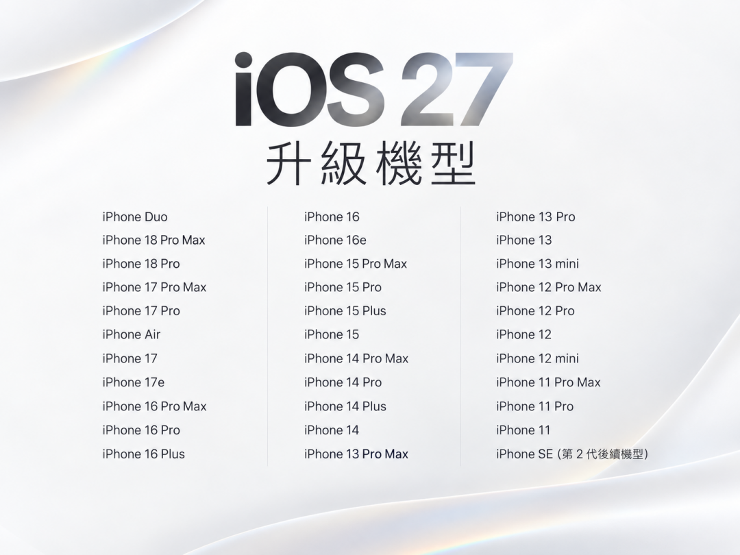 iPhone 18 Pro is too expensive, wait a minute! iOS 27 will be pushed to old phones next week and is expected to revive