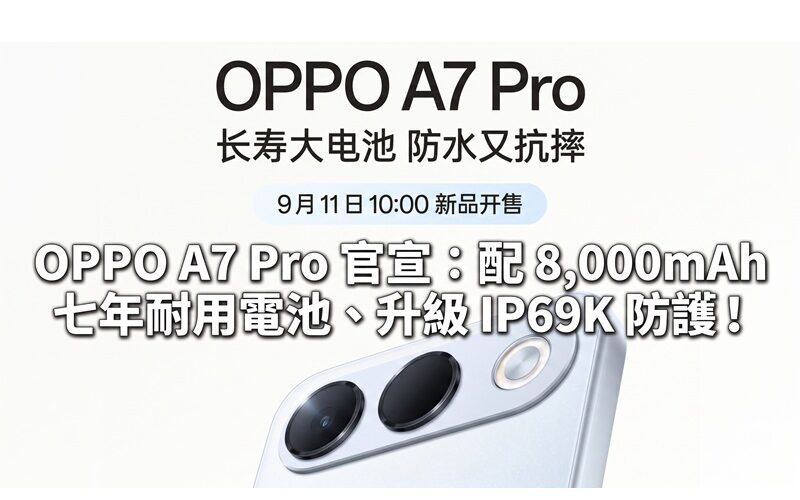 OPPO A7 Pro is officially announced: equipped with an 8,000mAh seven-year durable battery and upgraded IP69K protection!