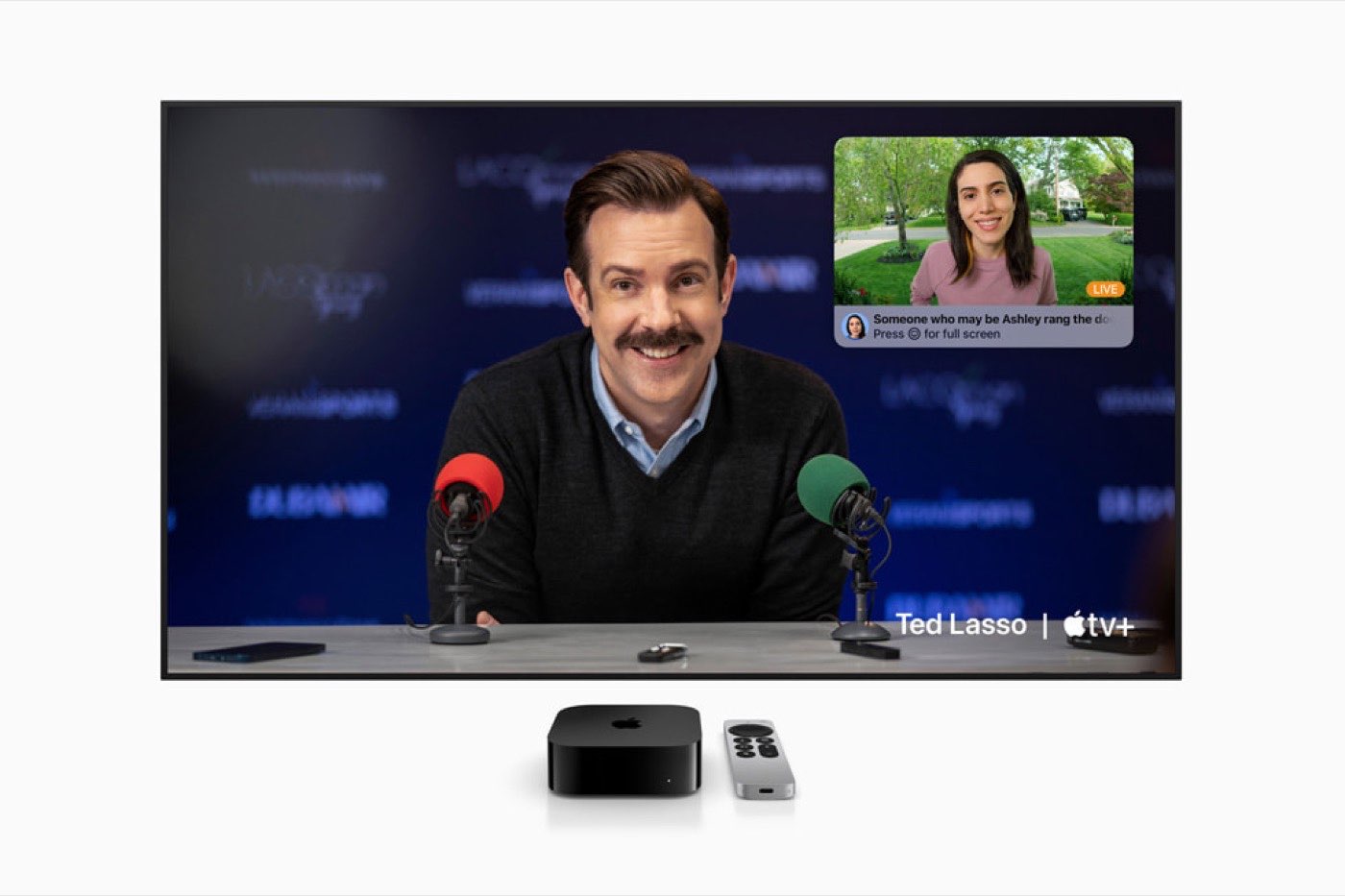 Current Apple TV 4K showing a doorbell camera alert