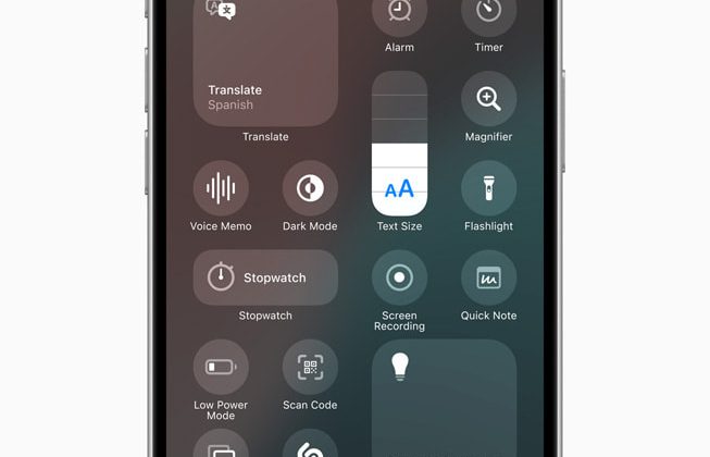 iOS Control Center controls panel from Apple Newsroom