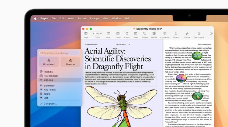MacBook Air Apple Intelligence Writing Tools from Apple Newsroom