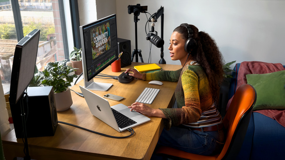 MacBook Pro lifestyle podcast scene from Apple Newsroom