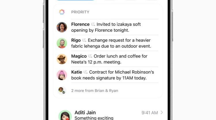 iPhone Mail Priority Messages UI from Apple Newsroom