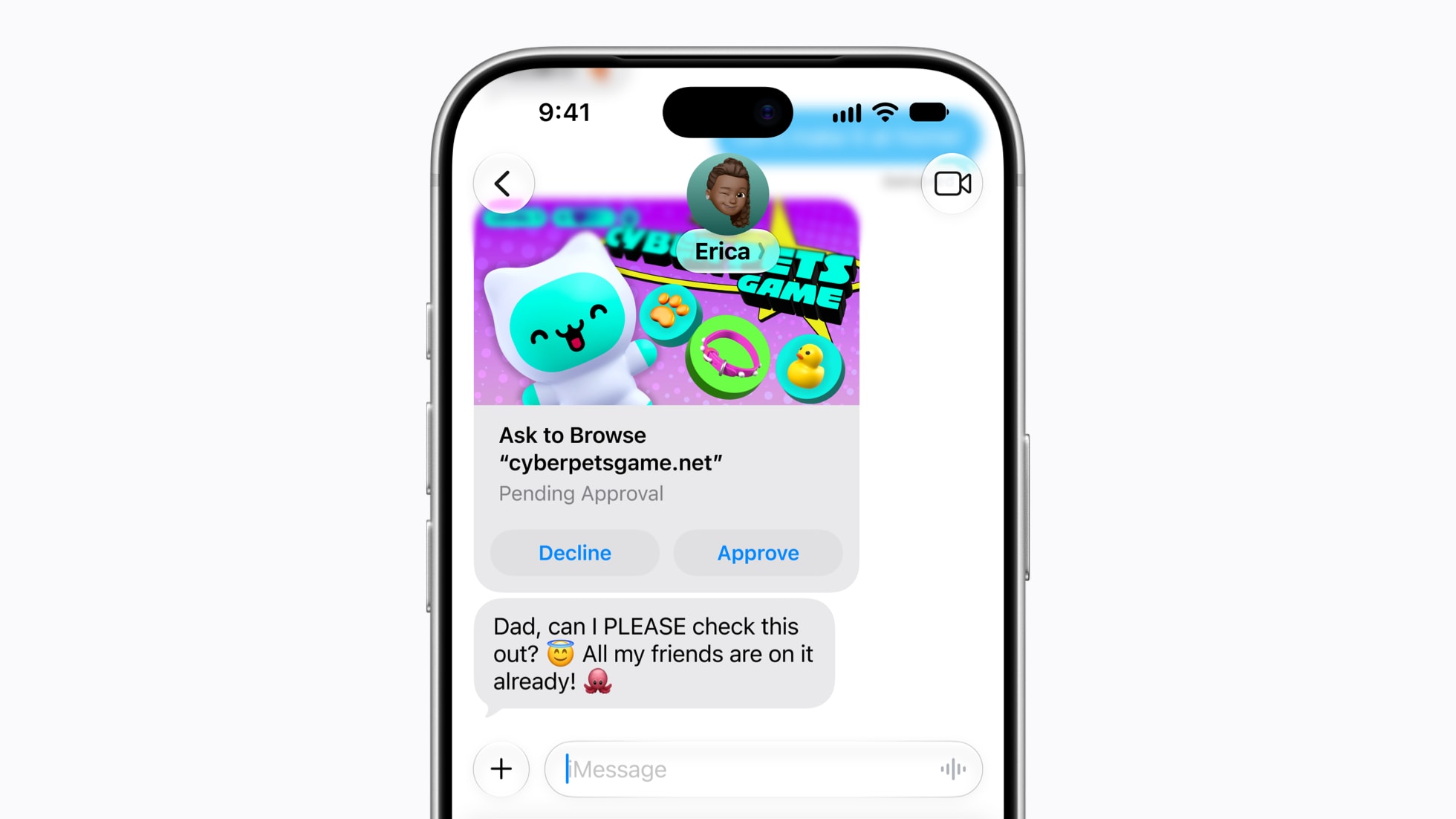 Ask to Browse child account Safari scene from Apple Newsroom