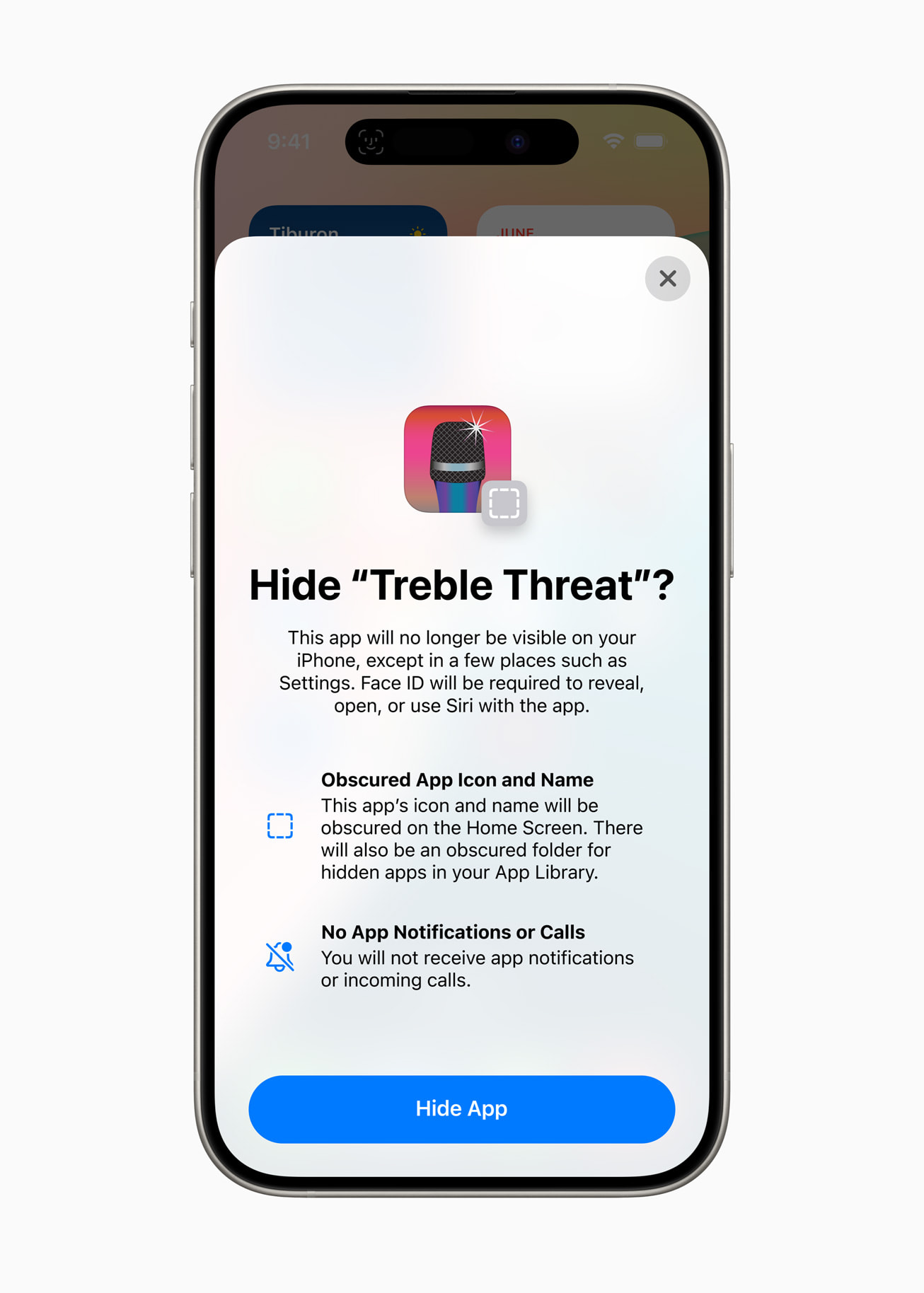 iPhone showing Require Face ID when opening a locked app from Apple Newsroom