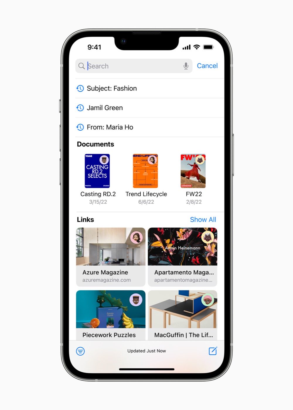iPhone Mail search UI from Apple Newsroom