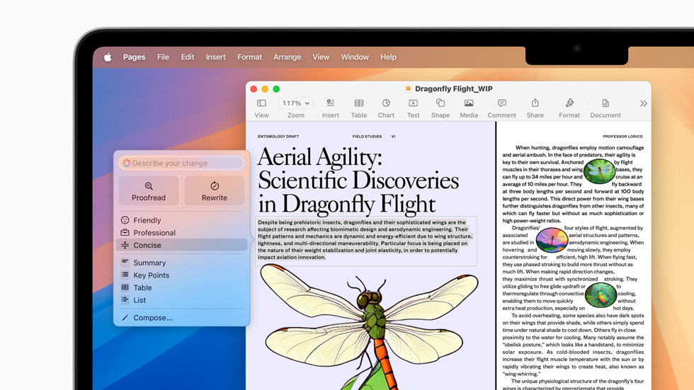 Apple Intelligence Writing Tools on MacBook Air from Apple Newsroom