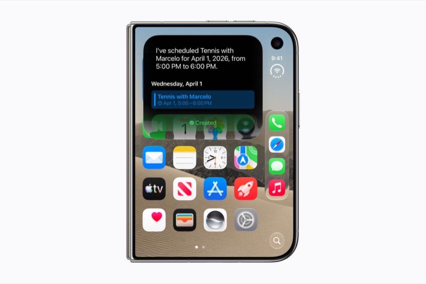 Siri AI conversation view on iPhone Duo
